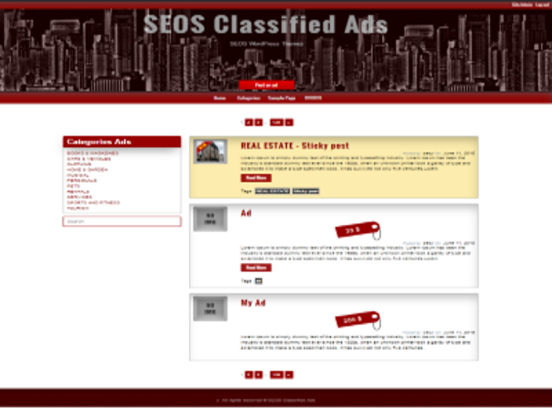 Free WordPress Classified Ads Theme